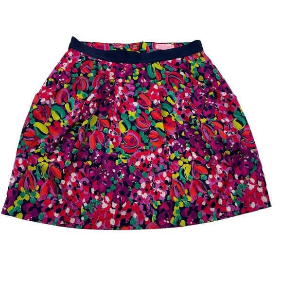 LILLY PULITZER Size 4 Wild Confetti CLOVER SKIRT Floral Pleated Pocket Stretch - Picture 1 of 6